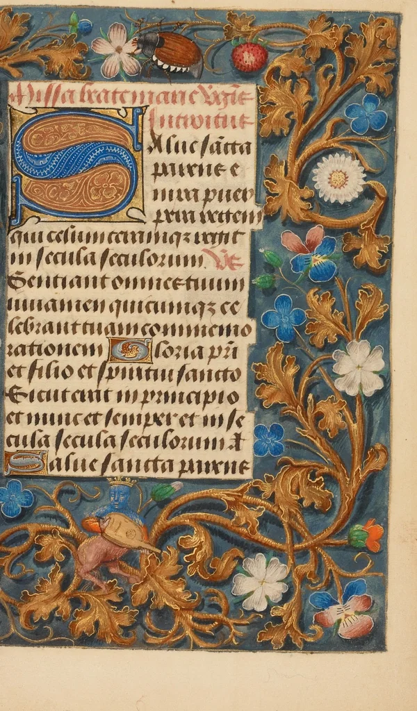 An illustration from Crohin-La Fontaine Hours, 1480, leaf 17