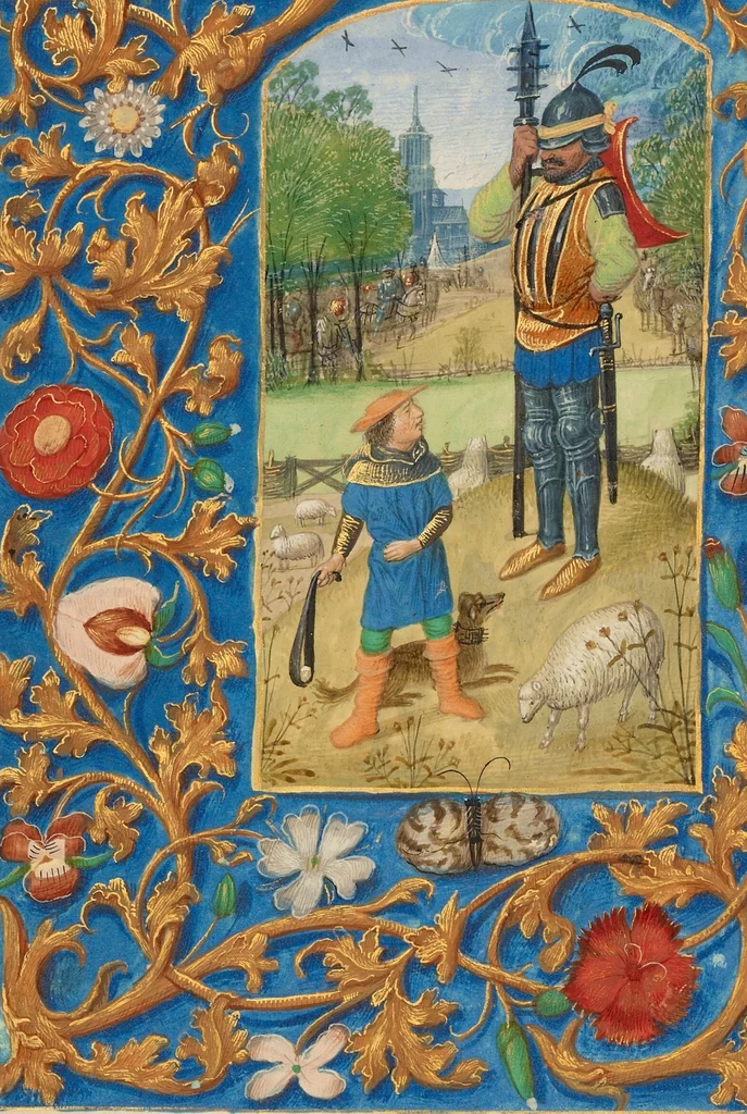 An illustration from Crohin-La Fontaine Hours, 1480, leaf 3
