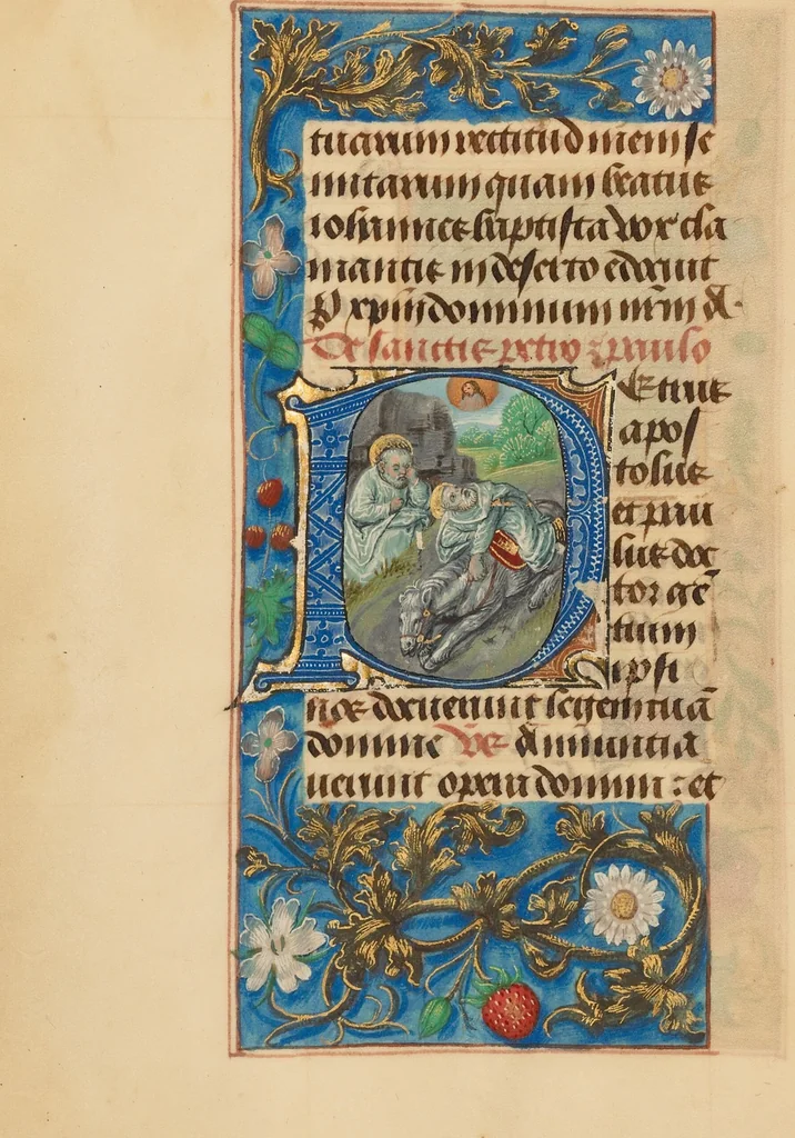 An illustration from Crohin-La Fontaine Hours, 1480, leaf 37