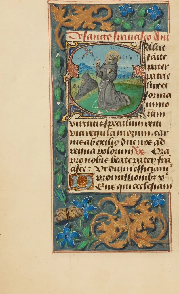 An illustration from Crohin-La Fontaine Hours, 1480, leaf 38