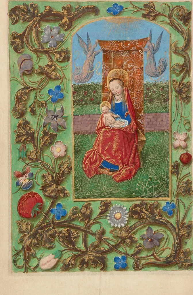 An illustration from Crohin-La Fontaine Hours, 1480, leaf 48