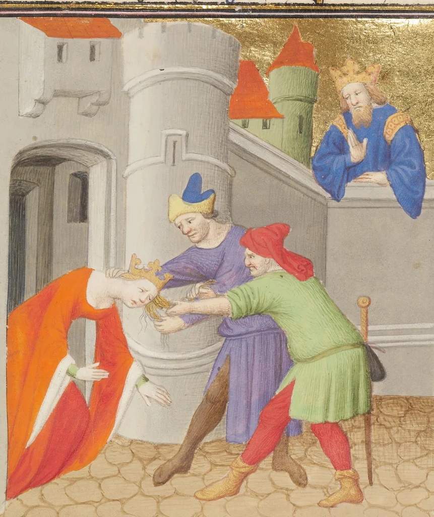 An illustration from Des cas des nobles hommes et femmes, 1413, leaf 4
