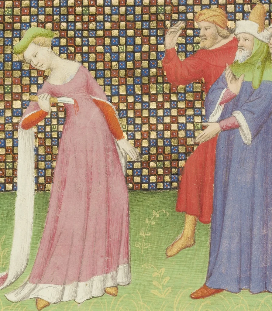 An illustration from Des cas des nobles hommes et femmes, 1413, leaf 90