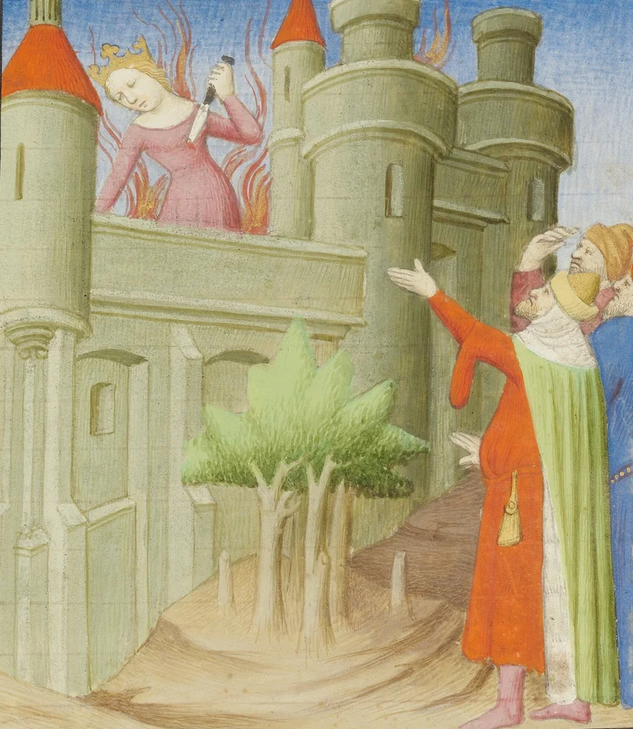 An illustration from Des cas des nobles hommes et femmes, 1413, leaf 92