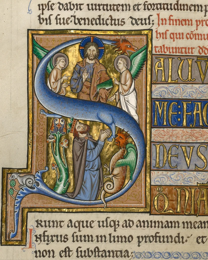 An illustration from Psalter, 1205, leaf 10