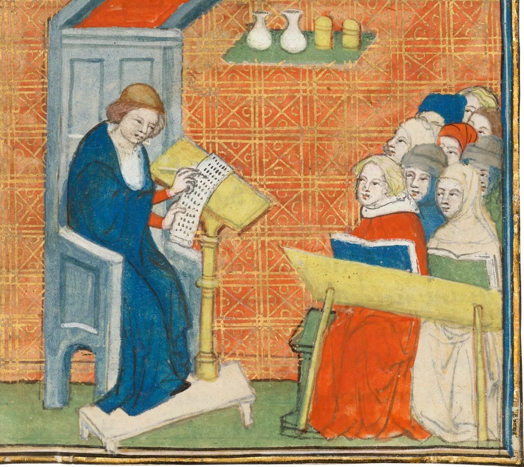 An illustration from Six Cuttings from Bartholomaeus Anglicus, Livre des propriétés des choses, 1400, leaf 3