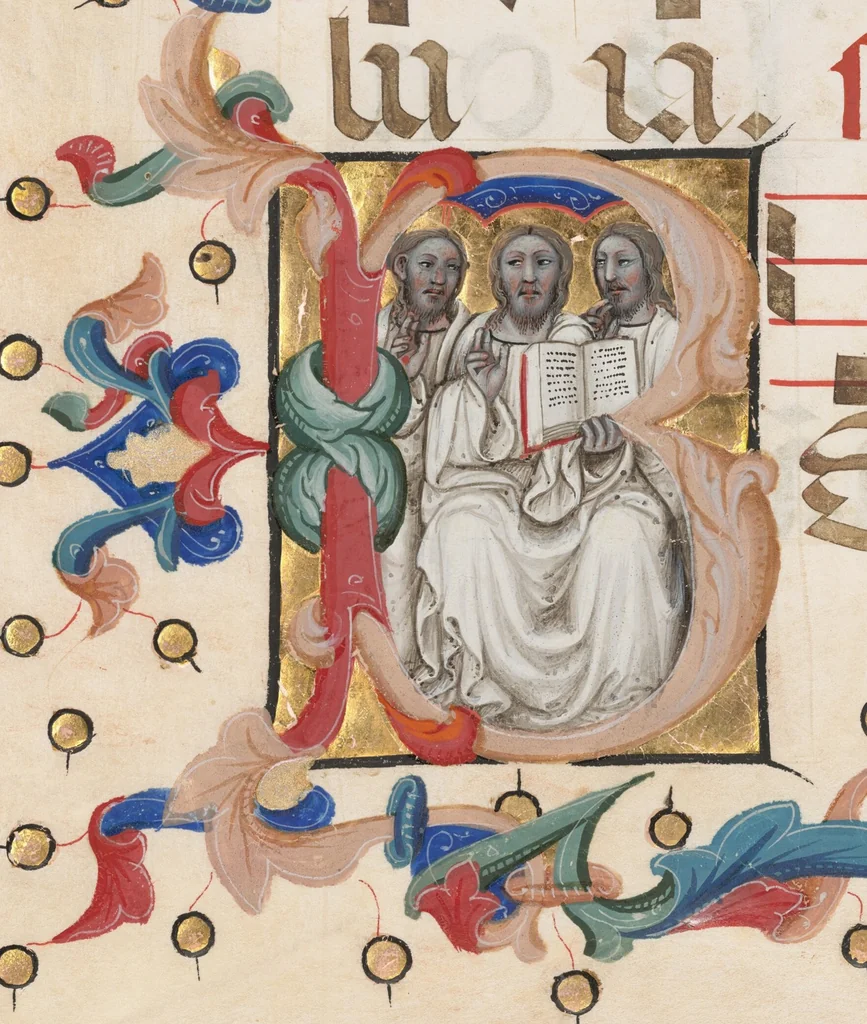 An illustration from Six detached leaves from the Gradual of the Carthusian Monastery Santo Spirito near Lucca, leaf 1