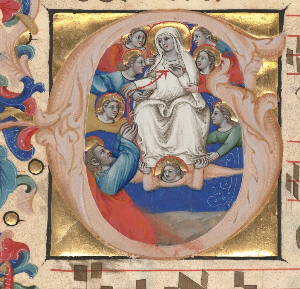 An illustration from Six detached leaves from the Gradual of the Carthusian Monastery Santo Spirito near Lucca, leaf 3
