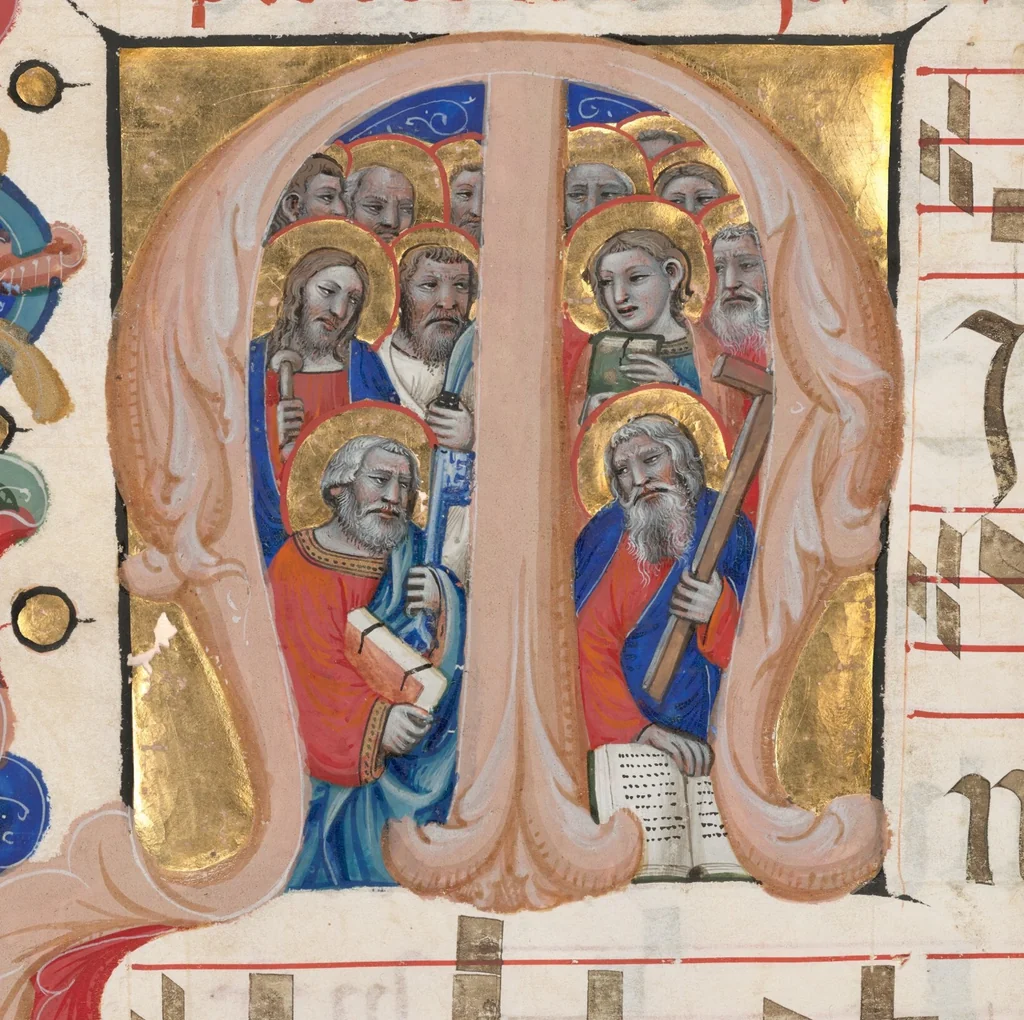 An illustration from Six detached leaves from the Gradual of the Carthusian Monastery Santo Spirito near Lucca, leaf 4
