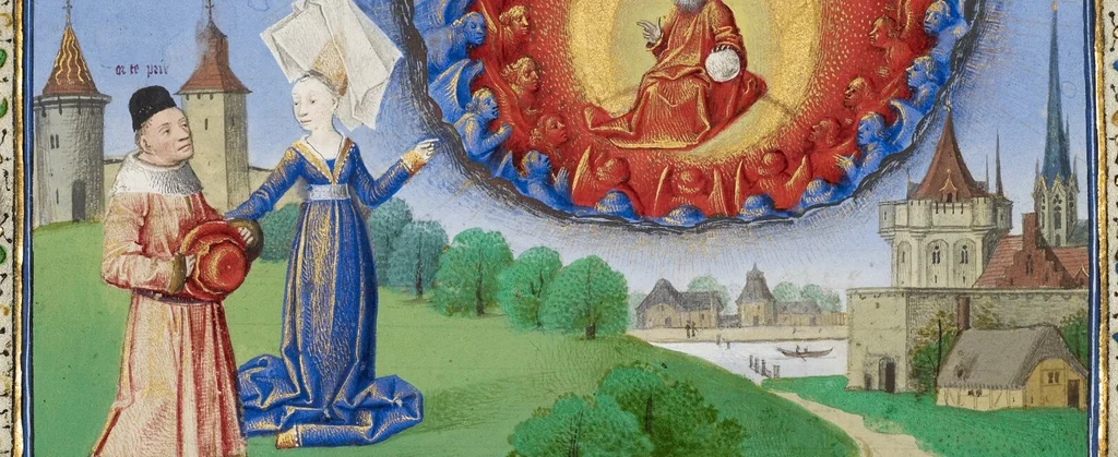 An illustration from Miniatures from Boethius, Consolation de philosophie, 1460, leaf 6