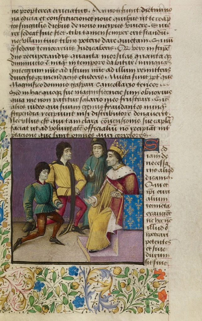 An illustration from Letter to Johann von Eich and Historia de duobus amantibus, 1460, leaf 1
