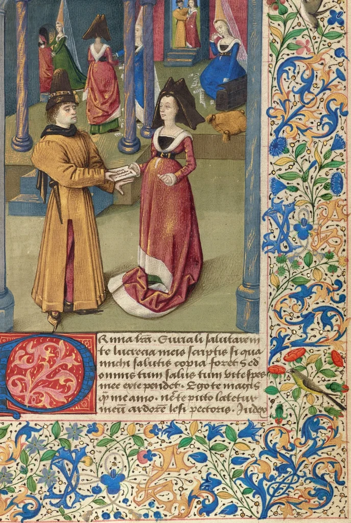 An illustration from Letter to Johann von Eich and Historia de duobus amantibus, 1460, leaf 13