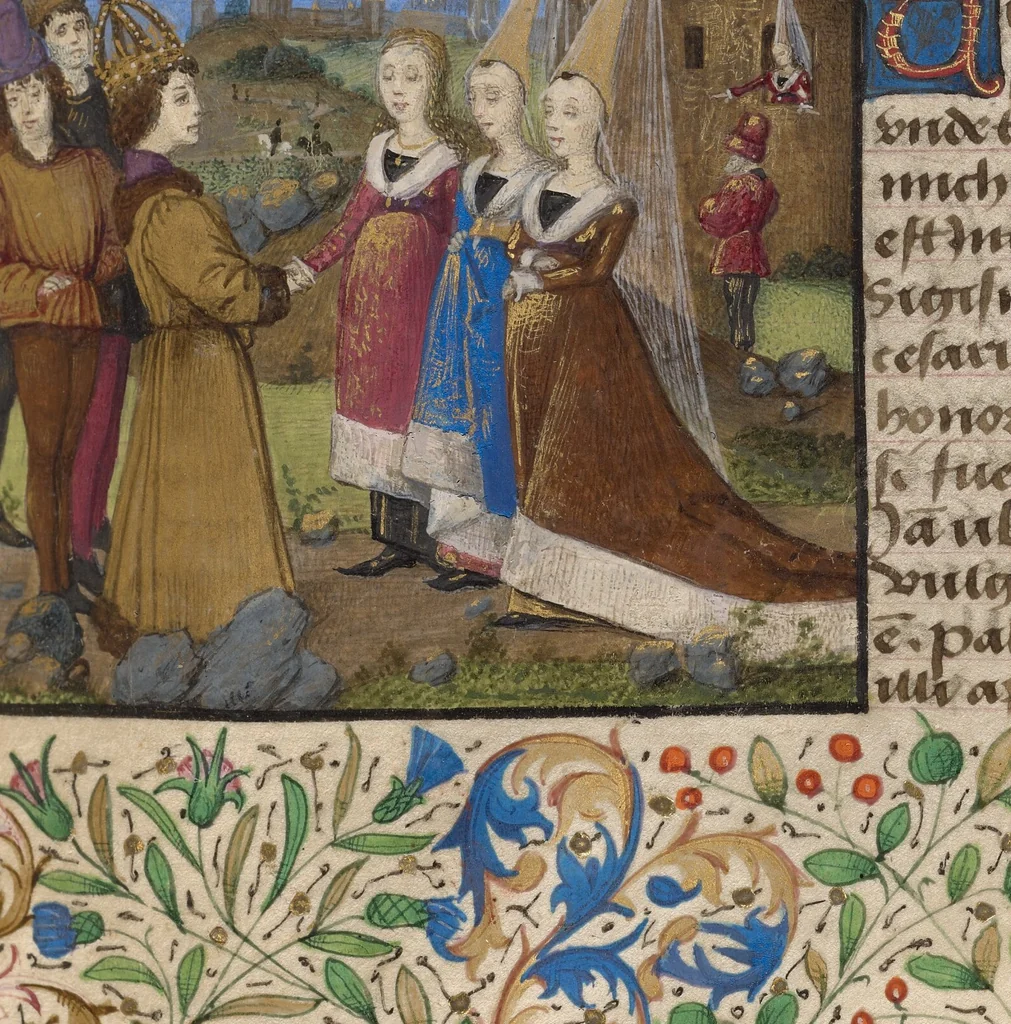 An illustration from Letter to Johann von Eich and Historia de duobus amantibus, 1460, leaf 16