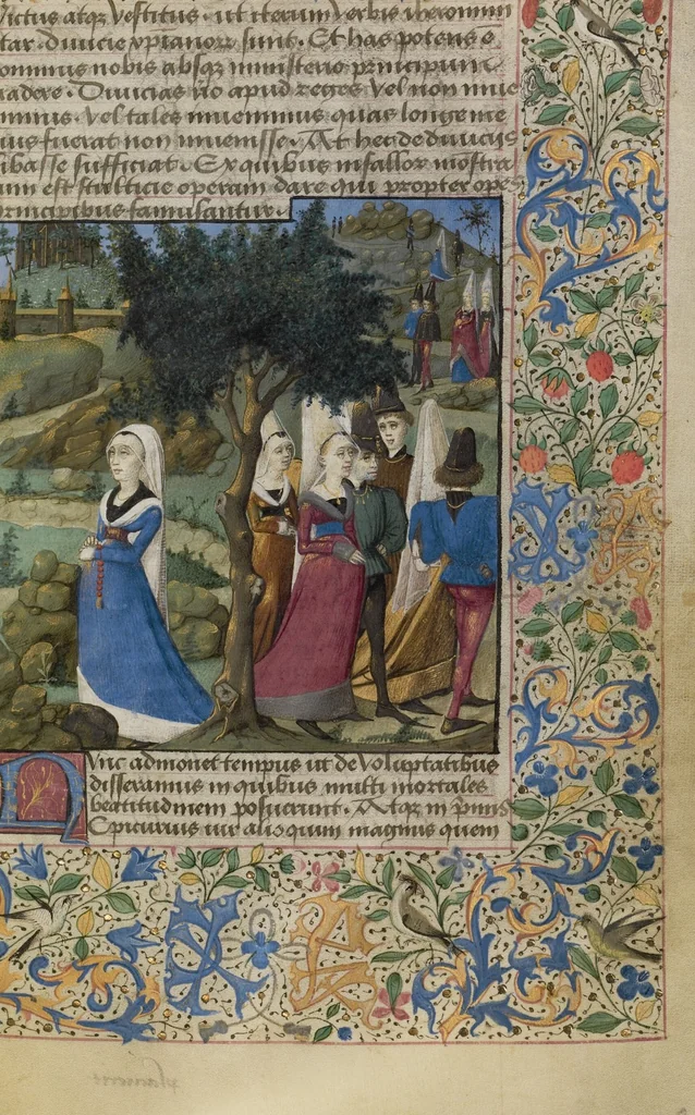 An illustration from Letter to Johann von Eich and Historia de duobus amantibus, 1460, leaf 19