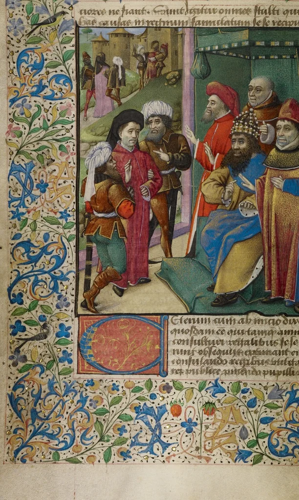 An illustration from Letter to Johann von Eich and Historia de duobus amantibus, 1460, leaf 4