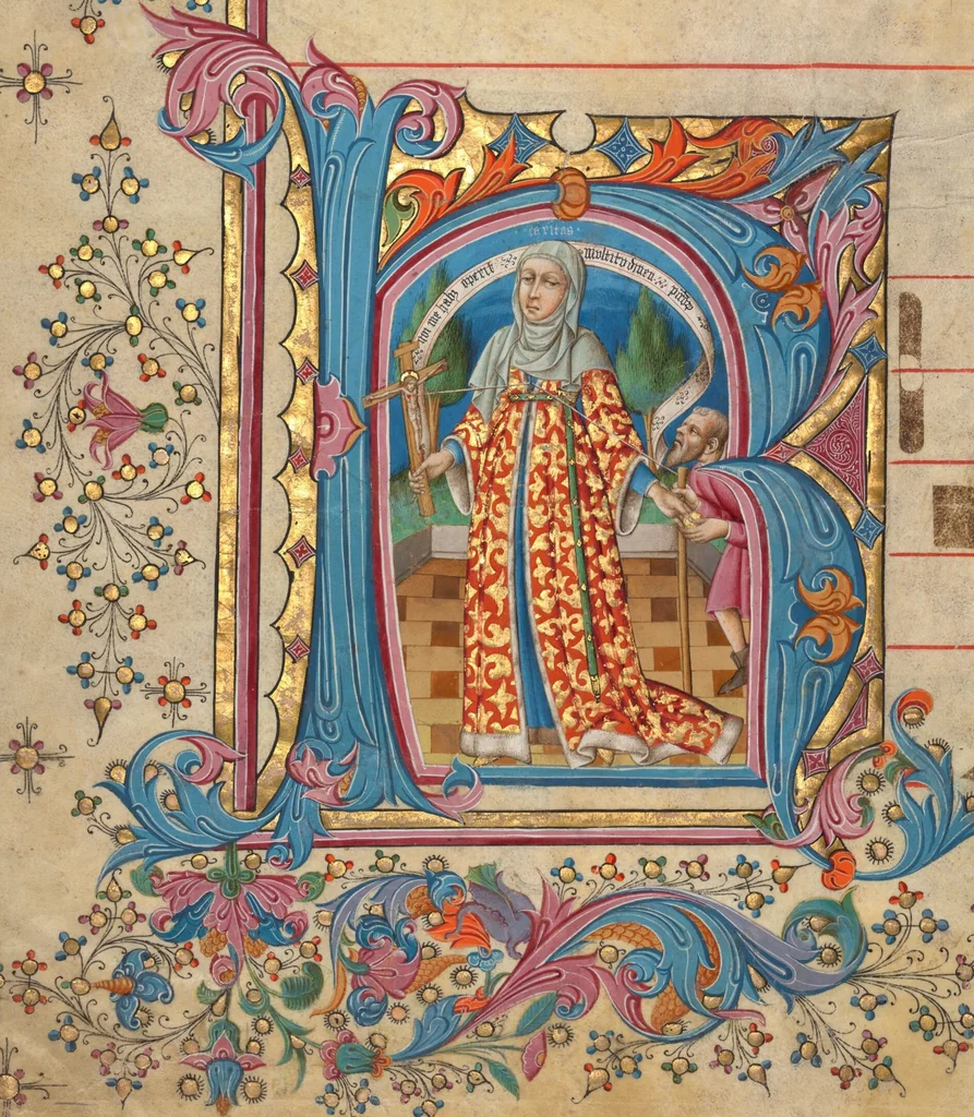 An illustration from Historiated Initial from a Gradual, 1430, leaf 1