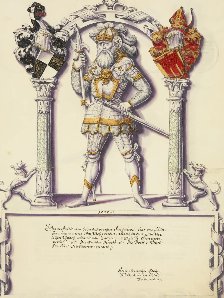 An illustration from Chronicle of the Hohenzollern Family, 1572, leaf 10