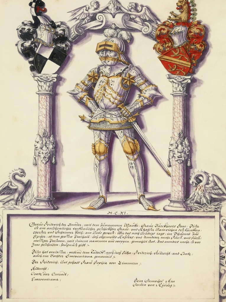 An illustration from Chronicle of the Hohenzollern Family, 1572, leaf 12