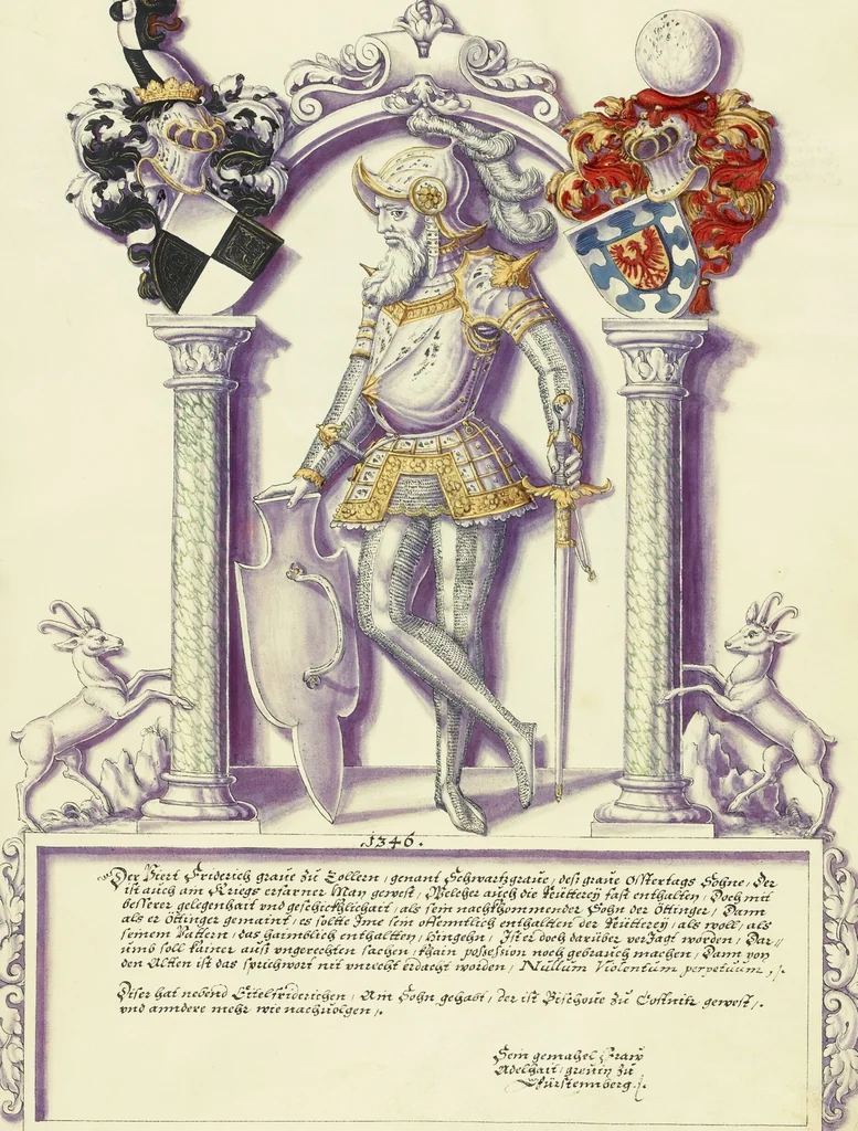 An illustration from Chronicle of the Hohenzollern Family, 1572, leaf 14