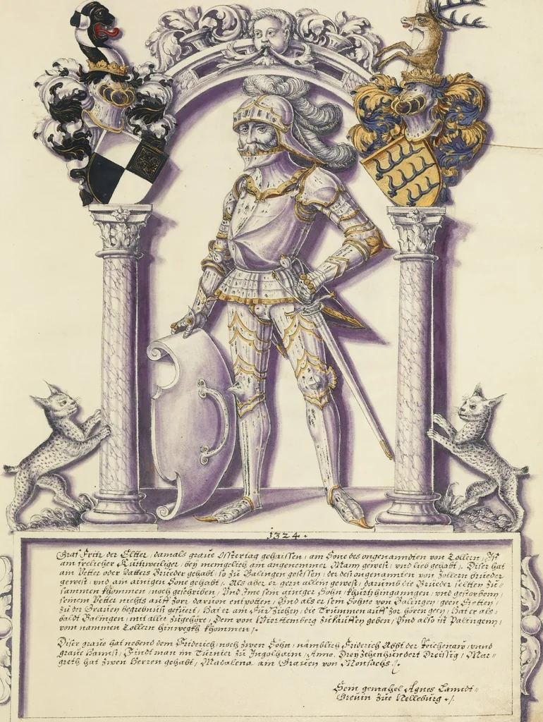 An illustration from Chronicle of the Hohenzollern Family, 1572, leaf 15