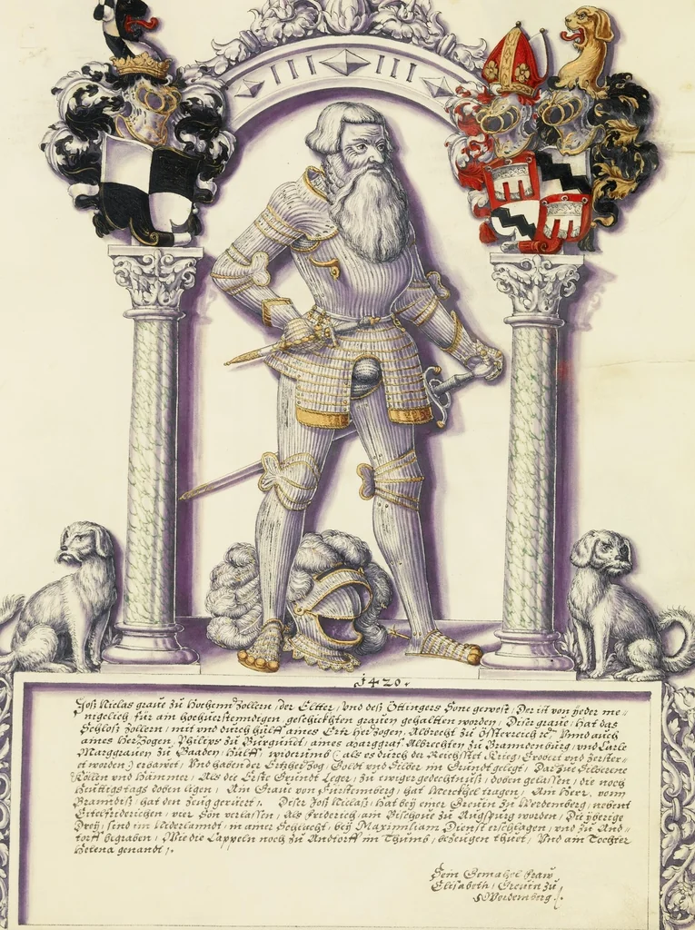 An illustration from Chronicle of the Hohenzollern Family, 1572, leaf 16