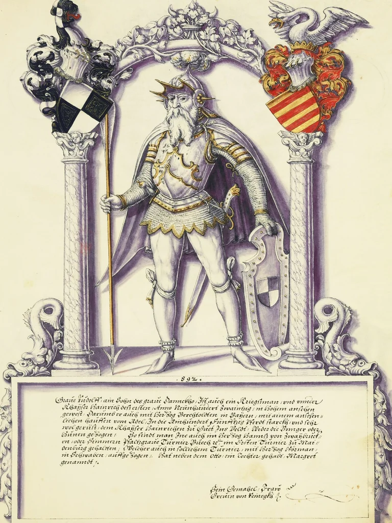 An illustration from Chronicle of the Hohenzollern Family, 1572, leaf 18