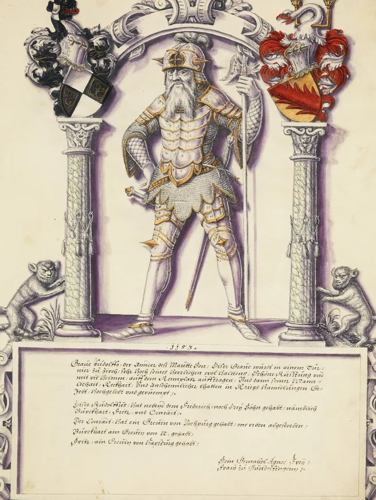 An illustration from Chronicle of the Hohenzollern Family, 1572, leaf 19