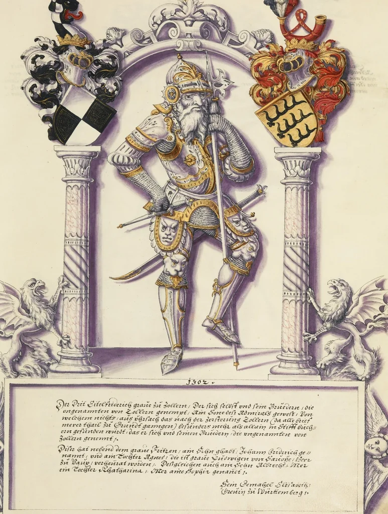 An illustration from Chronicle of the Hohenzollern Family, 1572, leaf 6