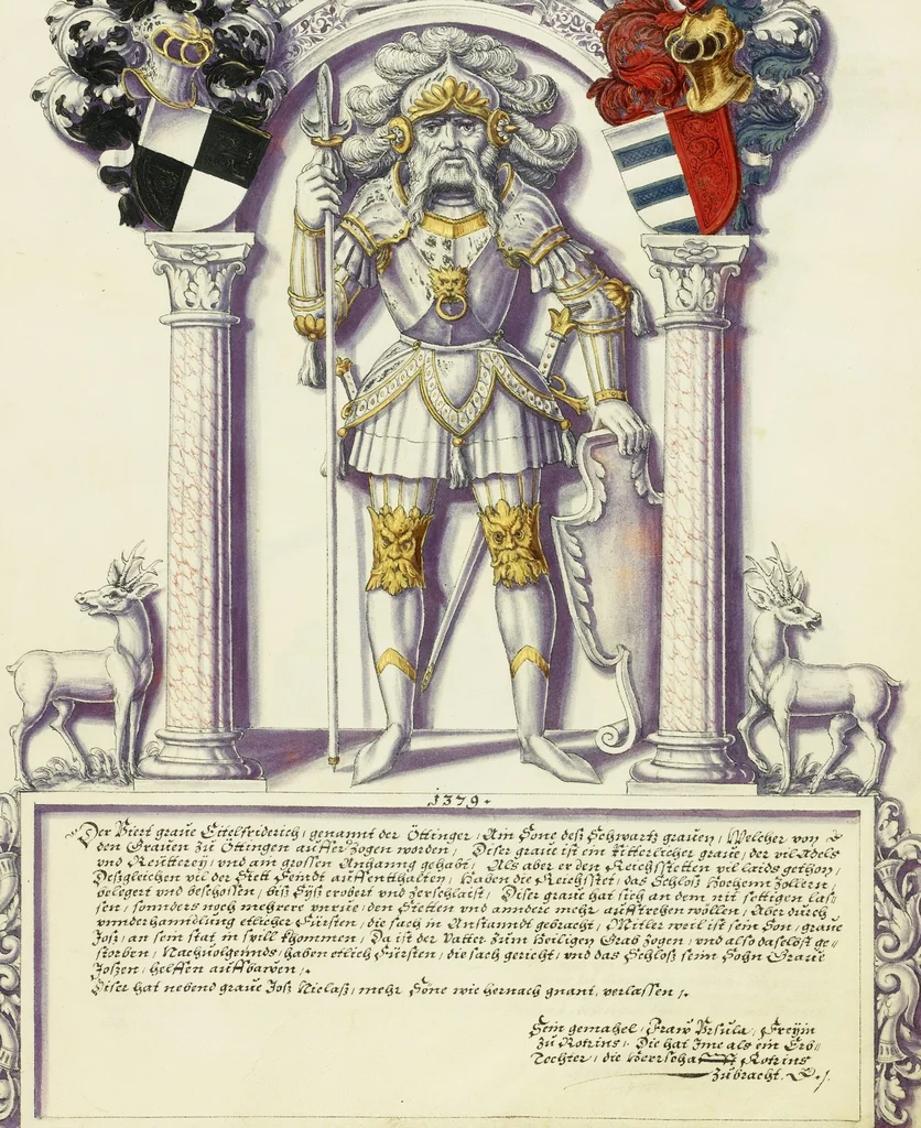 An illustration from Chronicle of the Hohenzollern Family, 1572, leaf 7