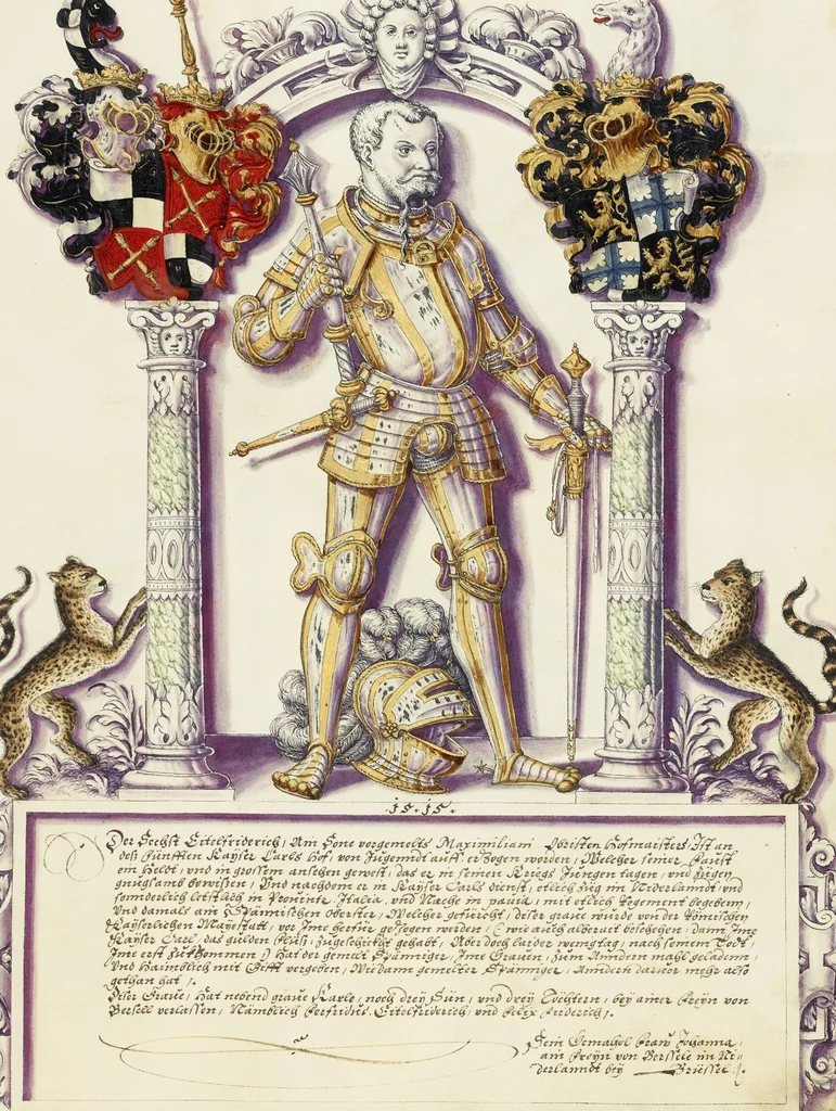 An illustration from Chronicle of the Hohenzollern Family, 1572, leaf 9