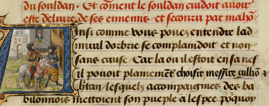 An illustration from Roman de Gillion de Trazegnies, 1464, leaf 12