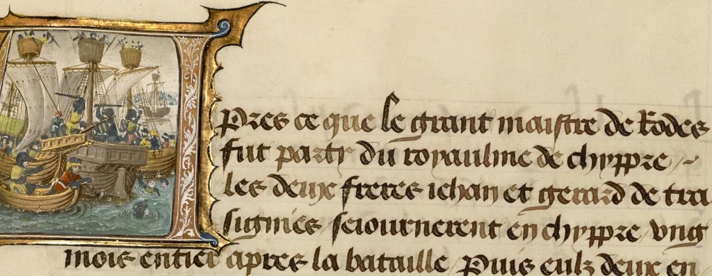 An illustration from Roman de Gillion de Trazegnies, 1464, leaf 16