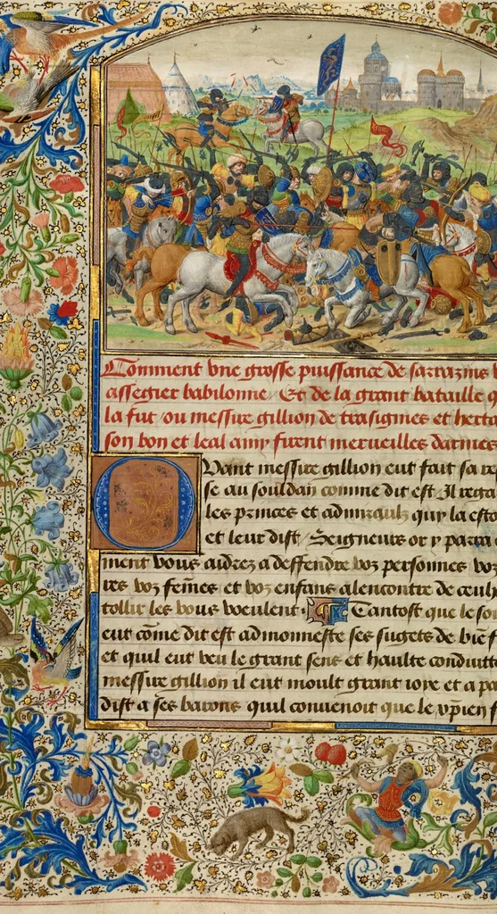 An illustration from Roman de Gillion de Trazegnies, 1464, leaf 3