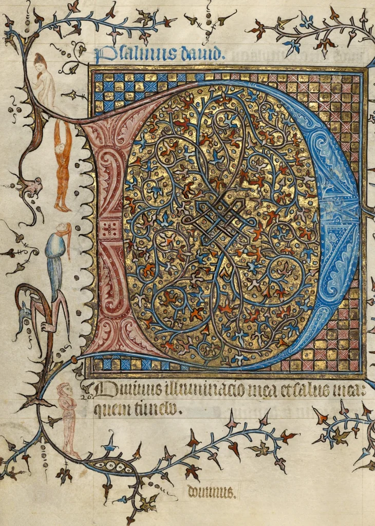 An illustration from Psalter, 1390, leaf 1