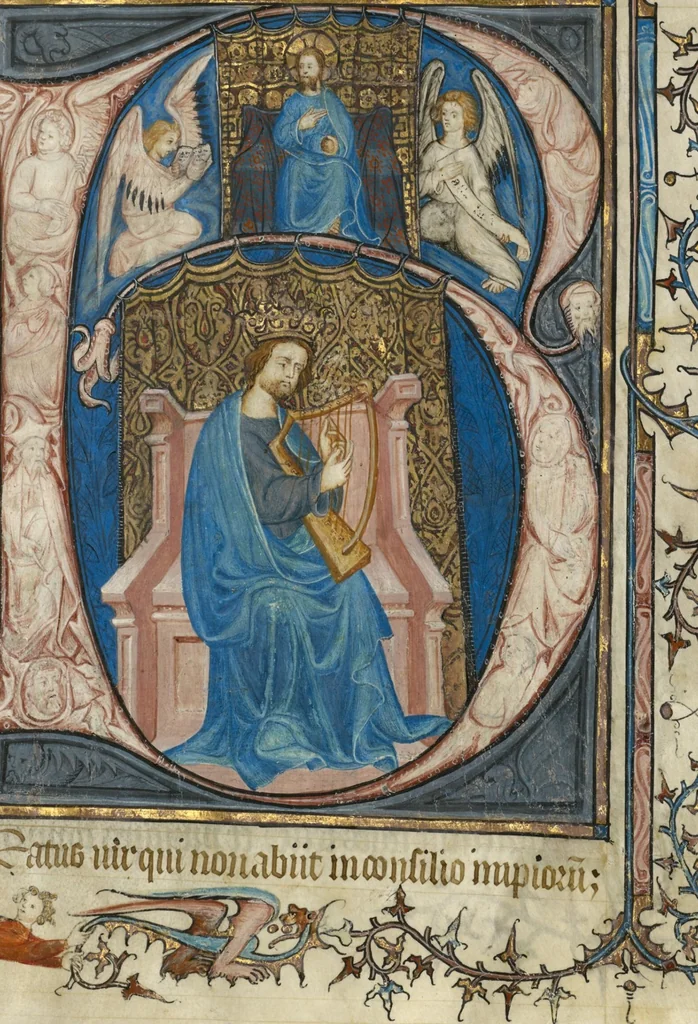 An illustration from Psalter, 1390, leaf 2