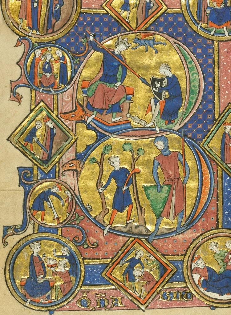 An illustration from Wenceslaus Psalter, 1250, leaf 12