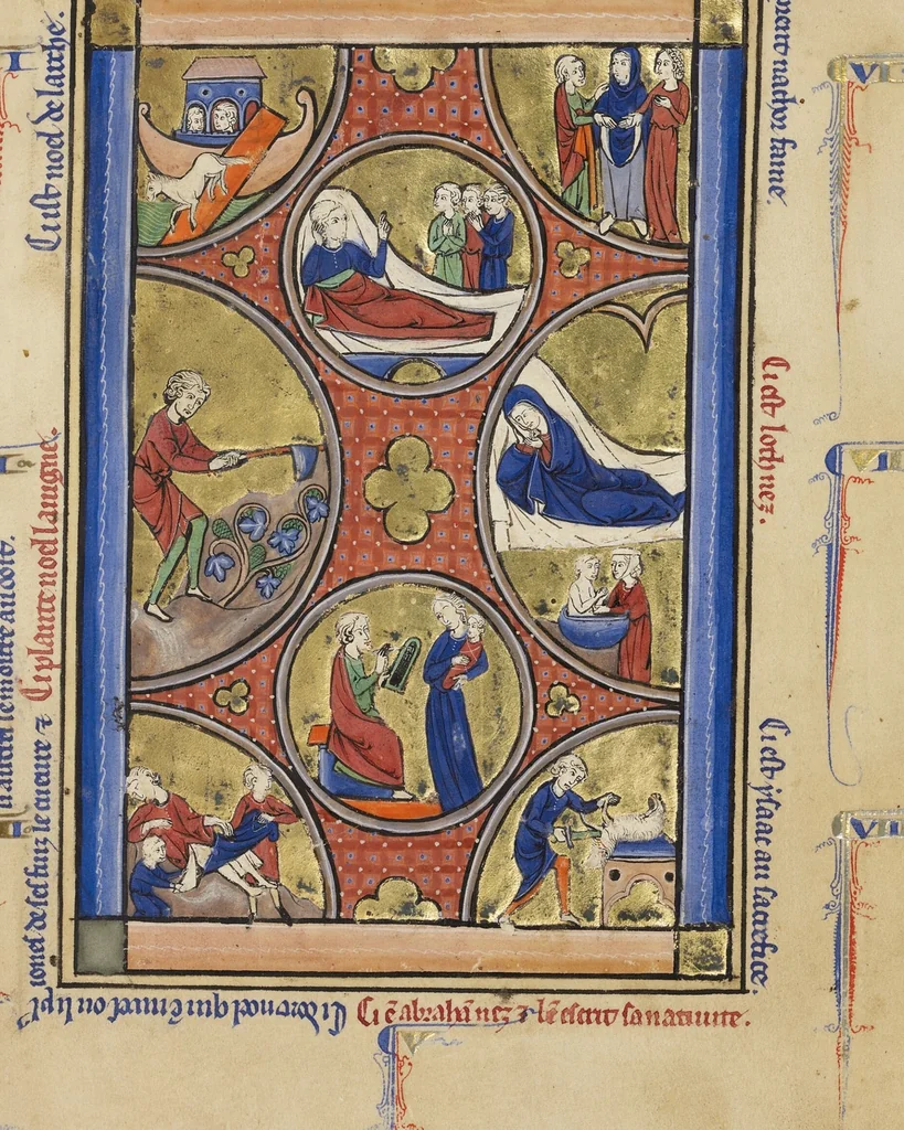 An illustration from Wenceslaus Psalter, 1250, leaf 34