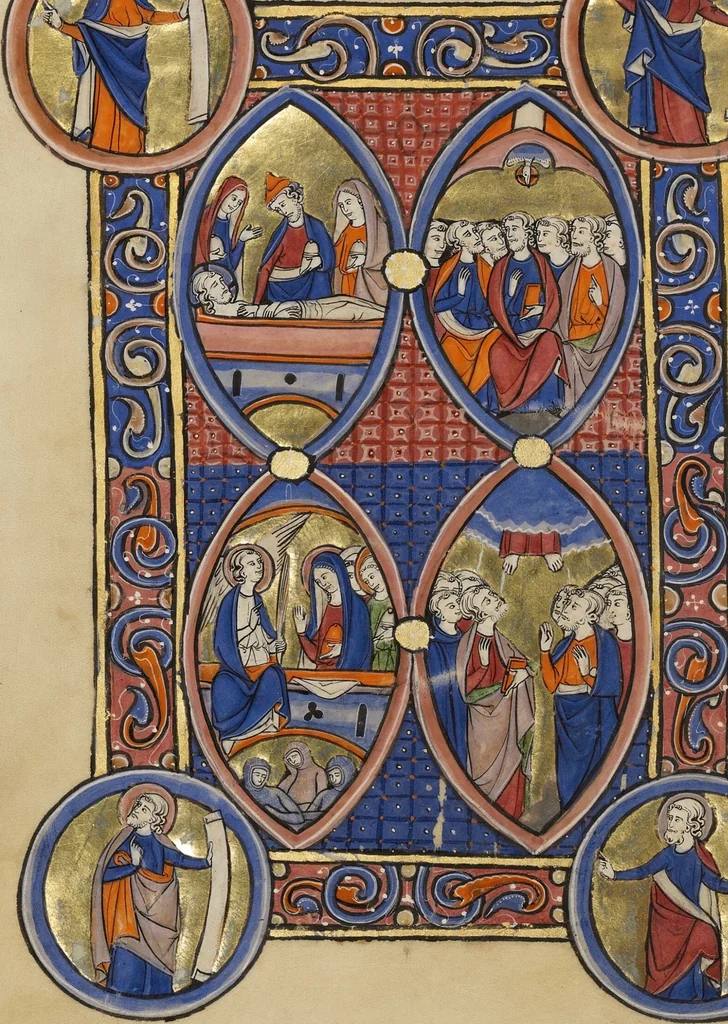 An illustration from Wenceslaus Psalter, 1250, leaf 36