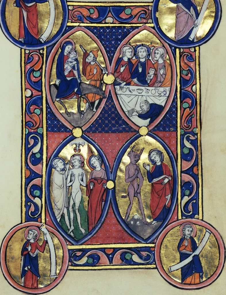 An illustration from Wenceslaus Psalter, 1250, leaf 37