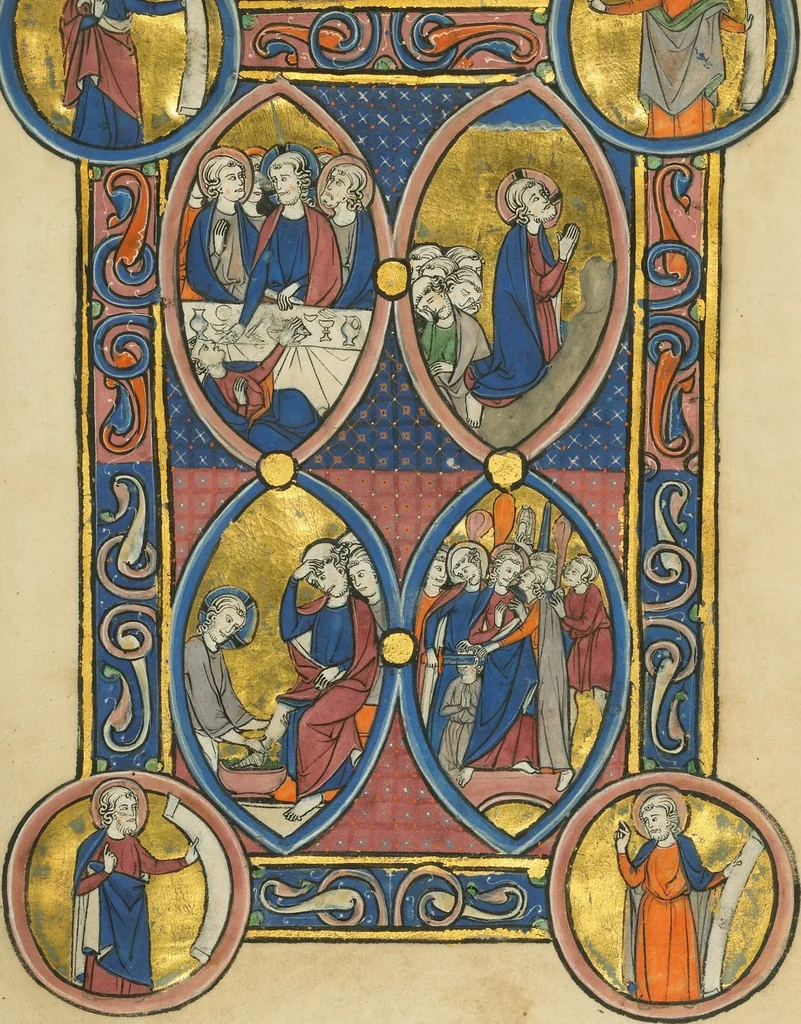 An illustration from Wenceslaus Psalter, 1250, leaf 38