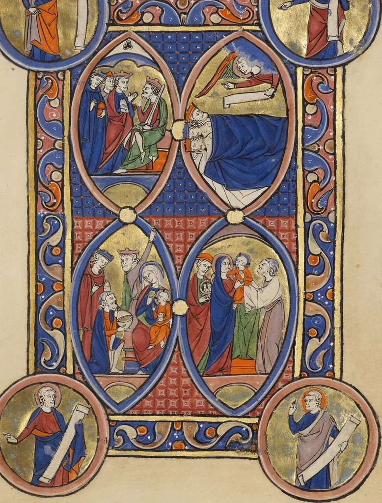 An illustration from Wenceslaus Psalter, 1250, leaf 39