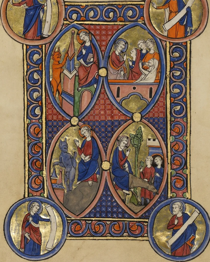 An illustration from Wenceslaus Psalter, 1250, leaf 40