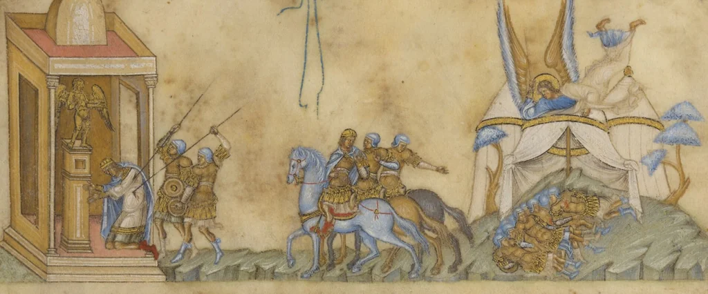 An illustration from Two miniatures from a Book of Old Testament Prophets, 1300, leaf 1