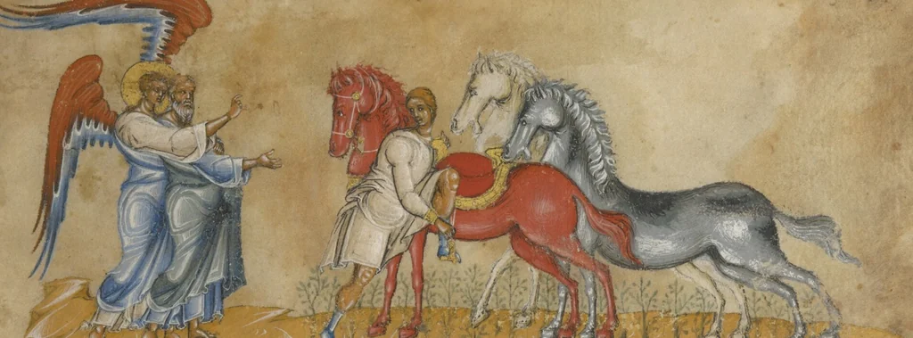 An illustration from Two miniatures from a Book of Old Testament Prophets, 1300, leaf 2