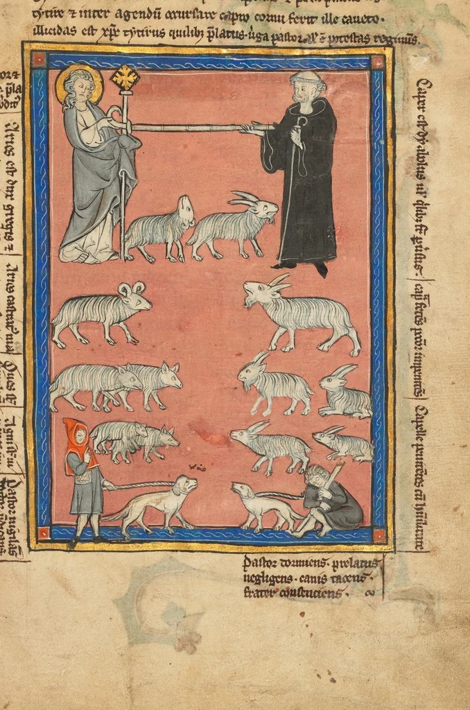 An illustration from De Natura Avium; De Pastoribus et Ovibus; Bestiarium; Mirabilia Mundi; Philosophia Mundi; On the Soul, 1277, leaf 69