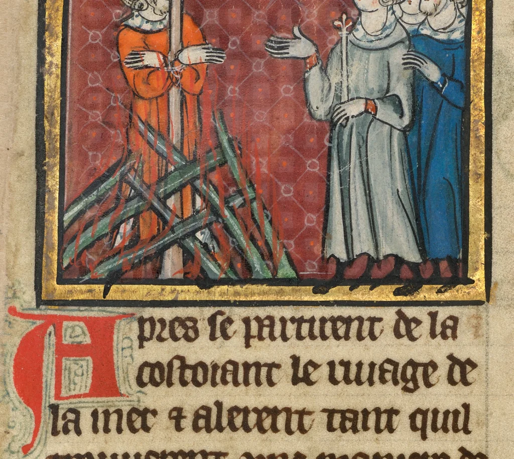An illustration from Roman d’Alexandre, 1290, leaf 16