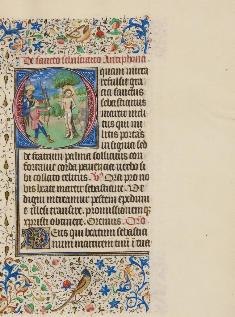 An illustration from Llangattock Hours, leaf 29