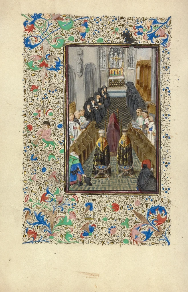 An illustration from Llangattock Hours, leaf 49