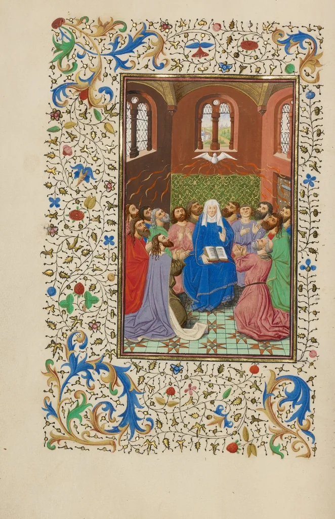An illustration from Llangattock Hours, leaf 50
