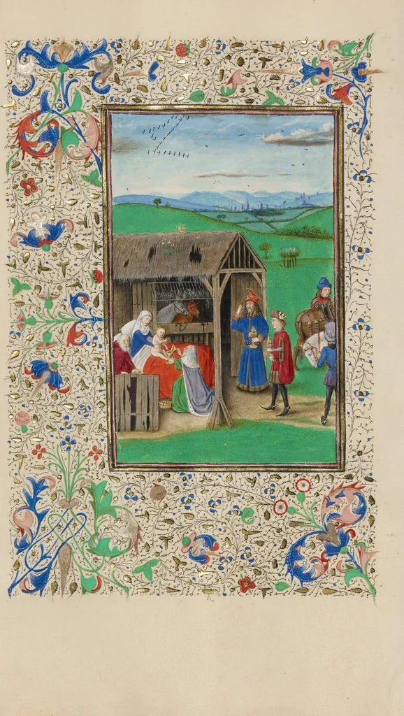 An illustration from Llangattock Hours, leaf 53